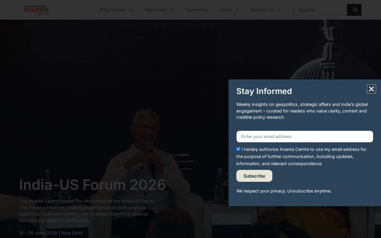 Ananta Centre — homepage