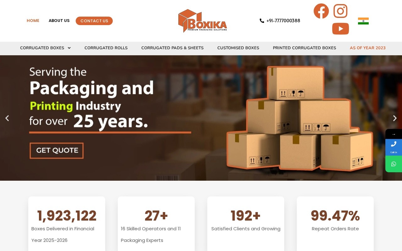 Boxica Packaging — homepage