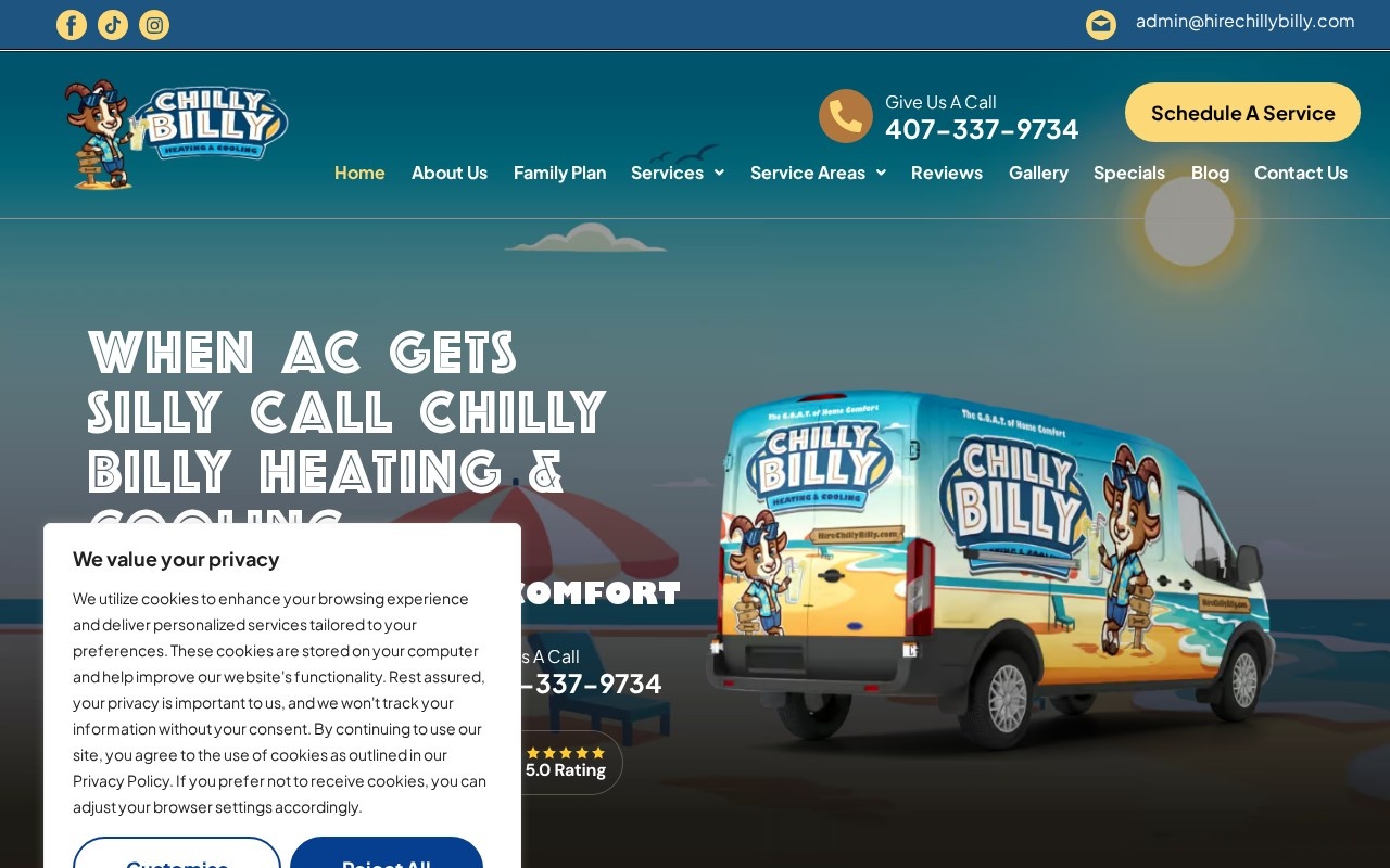 Chilly-Billy Heating & Cooling — homepage