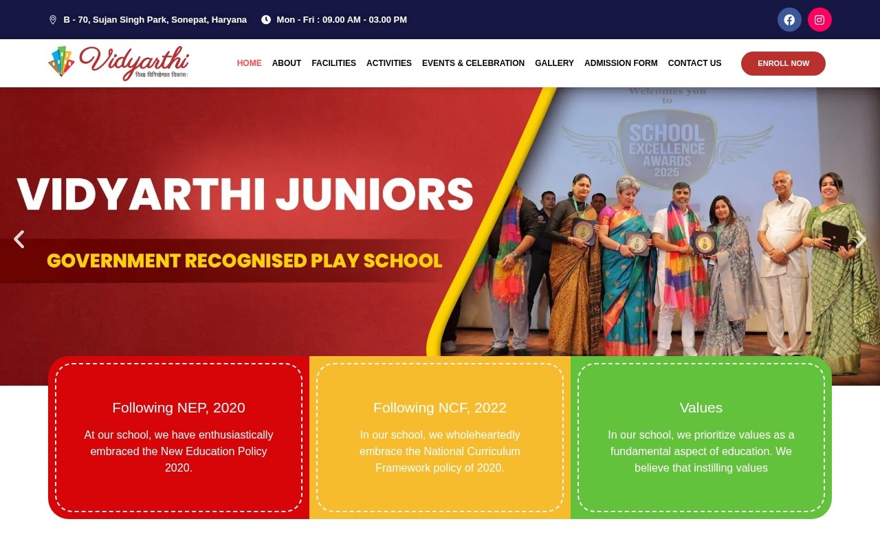 Vidyarthi Juniors — homepage